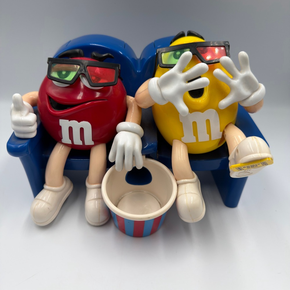 Vintage M&M's Red & Yellow 3D‎ Movie Theater Candy Dispenser Rare Collectible